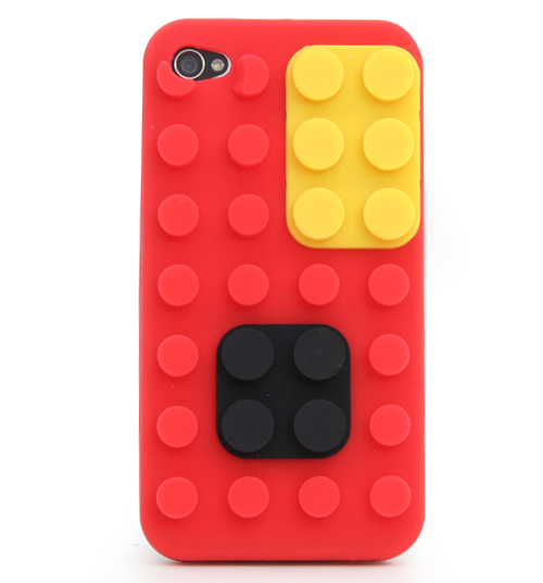 Red Retro Colour Block iPhone 4 Case