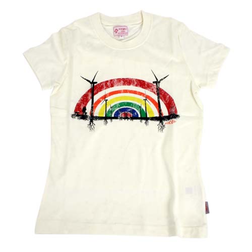 Red Robot Ladies Red Robot Rainbow Turbine Tee Antique White