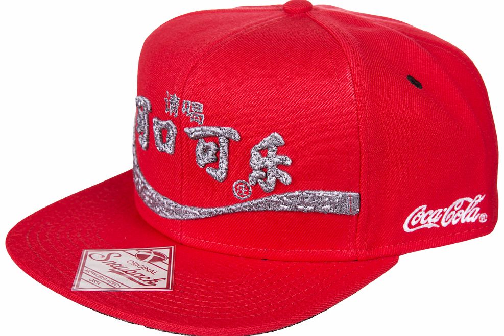 Red Snap Back Japanese Logo Coca-Cola Baseball Cap