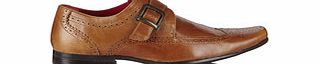 Red Tape Hammond tan leather buckled shoes