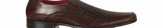 Red Tape Kelty brown leather slip-on shoes
