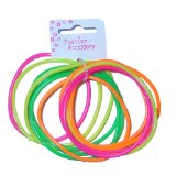 12 Assorted Bangles Colour Neon Gummie Bracelets
