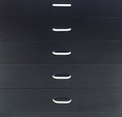 Redstone Outdoors Chest of Drawers - 5 Drawer - Bedroom, Office Furniture - Unique Anti-Bowing Drawer Support (Black)