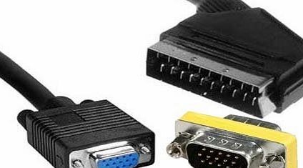RedTec SCART TO VGA 2 M SCART LEAD TO 15 PIN HD - Male, Please Note that This cable wont work with the PC, Laptop to TV