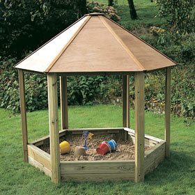 Redwood Pine Sandpit Collection - Giant Sandpit with Roof