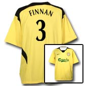 Reebok Liverpool FC Away Shirt - 2004 - 2005 with Finnan 3 printing.