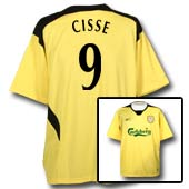 Reebok Liverpool FC Junior Away Shirt - 2004 - 2005 with Cisse 9 printing.