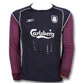 Reebok Liverpool FC Junior Goalkeepers Away Shirt - Navy/Plum/White.