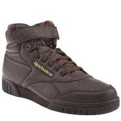 Male Ex O Fit Hi Leather Upper Fashion Trainers in Dark Brown
