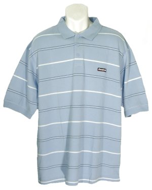 Reebok Stripe Polo Sky Blue