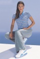 REEBOK striped polo shirt with jog pants in two lengths