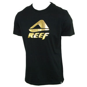 Reef Mens Mens Reef Brand LX T-Shirt. Black Gold