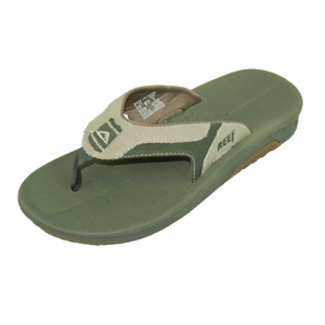 Mens Reef Greenwall Flip Flop. Green Tan