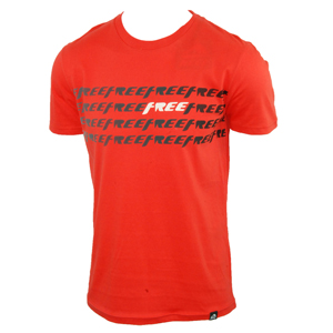 Reef Mens Mens Reef Is Free Now T-Shirt. Red
