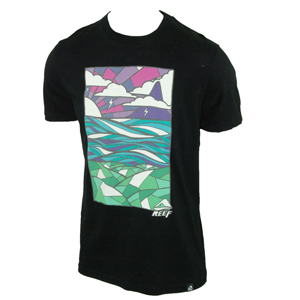Reef Mens Mens Reef Leadlight T-Shirt. Black