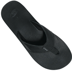 Reef Mens Mens Reef Leather Smoothy Flip Flops. Black - review ...