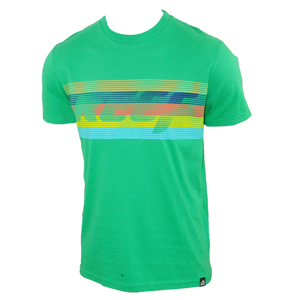 Reef Mens Mens Reef Logo Stripes T-Shirt. Green