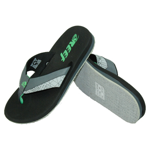 Mens Reef Stash Flip Flop. Grey Green