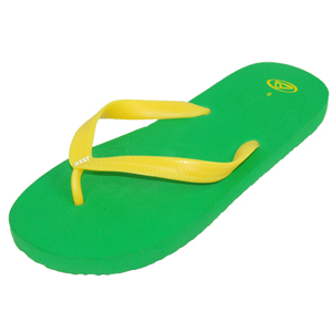 Mens Reef Tobago Plain Flip Flop. Green Yellow