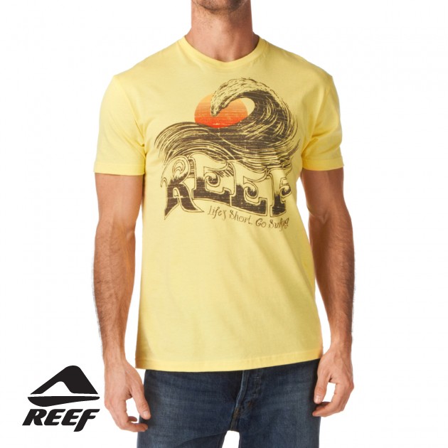 Reef Mens Reef Chocolate Wave T-Shirt - Mellow/Yellow
