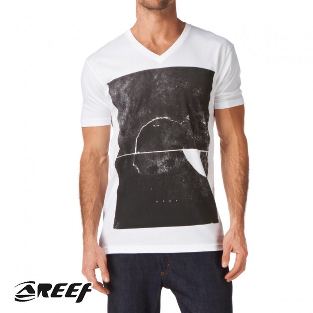 Reef Mens Reef Fin Block T-Shirt - White