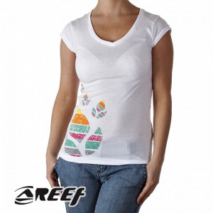 Reef T-Shirts - Reef Lotus Flower T-Shirt - White