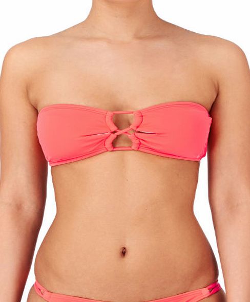 Reef Womens Reef Solids Bandeau Bikini Top - Coral