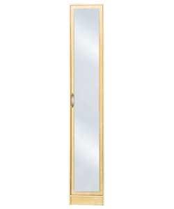 Mirrored 1-Door Wardrobe - Maple