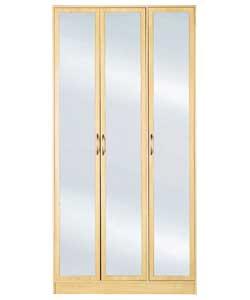 Reflections Mirrored 3-Door Wardrobe - Maple