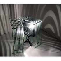 Reflex Glass Panelled Table Lamp Black