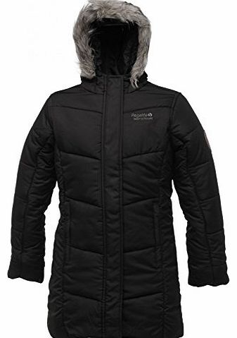 Girls Blissful Quilted Coat Black 3-4
