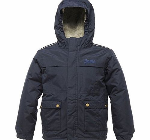 Regatta Mudslide Childrens Boys Girls Waterproof Insulated Jacket / Coat (Navy, Youth 34`` (EU 176))