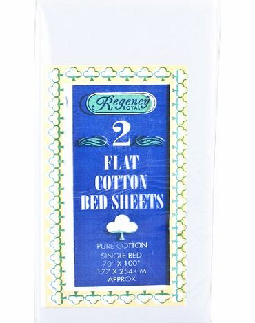 Regency Royal Cotton Single Bed Sheets, Pack of 2, White