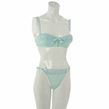 Reger by Janet Reger Aqua frill trim thong