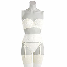 Reger by Janet Reger Ivory embroidered mesh padded multiway bra