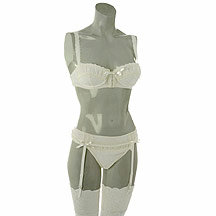 Reger by Janet Reger Ivory frill trim thong
