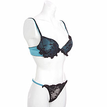 Reger by Janet Reger Teal lace padded bra