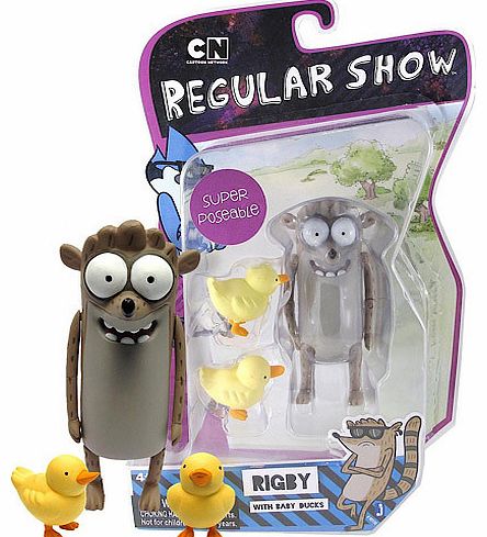 Regular Show Poseable Rigby Figure With Baby Ducks