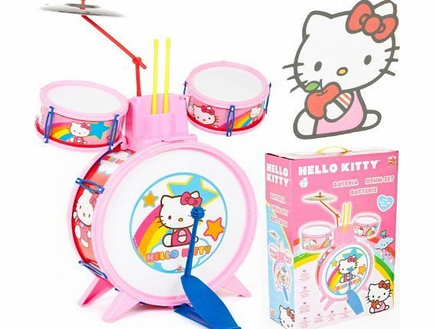 Reig Hello Kitty Childrens Acoustic Rock Drum Kit