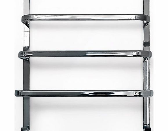 Relaxdays Door Towel Holder Chromed 3 Rails 56 x 49 x 25 cm