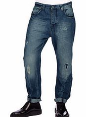 Ark leg blue drop crotch jeans