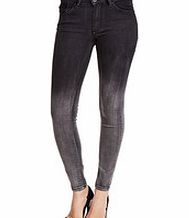Black and grey dip-dye jeans
