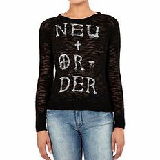 Black loose-knit New Order jumper