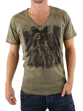 Religion Taupe Profit Skeletons T-Shirt