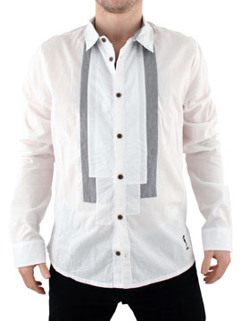 White Front Panel Shirt