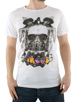 Religion White Skull Circus `lubbed to Death`T-Shirt