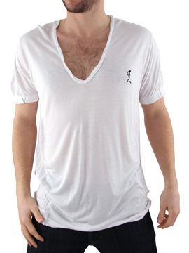 White Twisted V-Neck T-Shirt