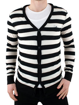 Winter White/Black Stripe Cardigan