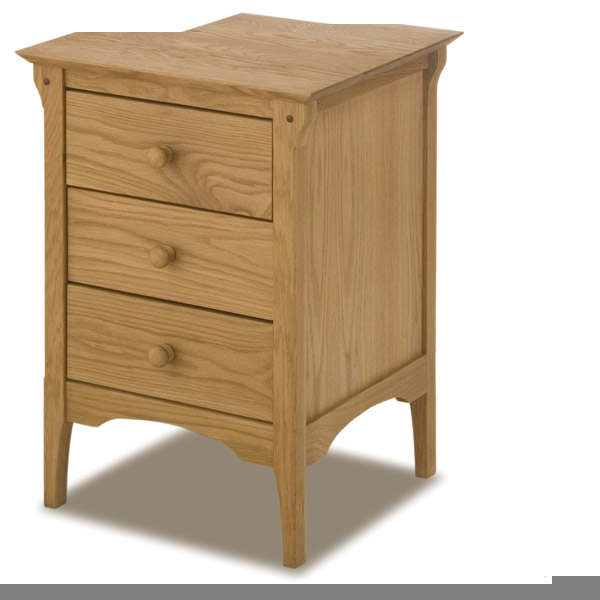 New England 3 Drawer Bedside Table