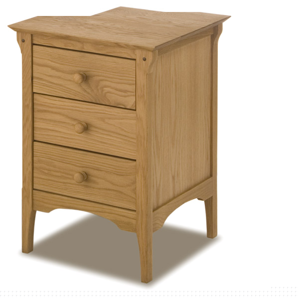 New England 3 Drawer Bedside Table